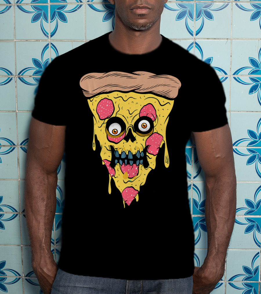 Pizza Zombie Halloween Costume Spooky Slice T-Shirt