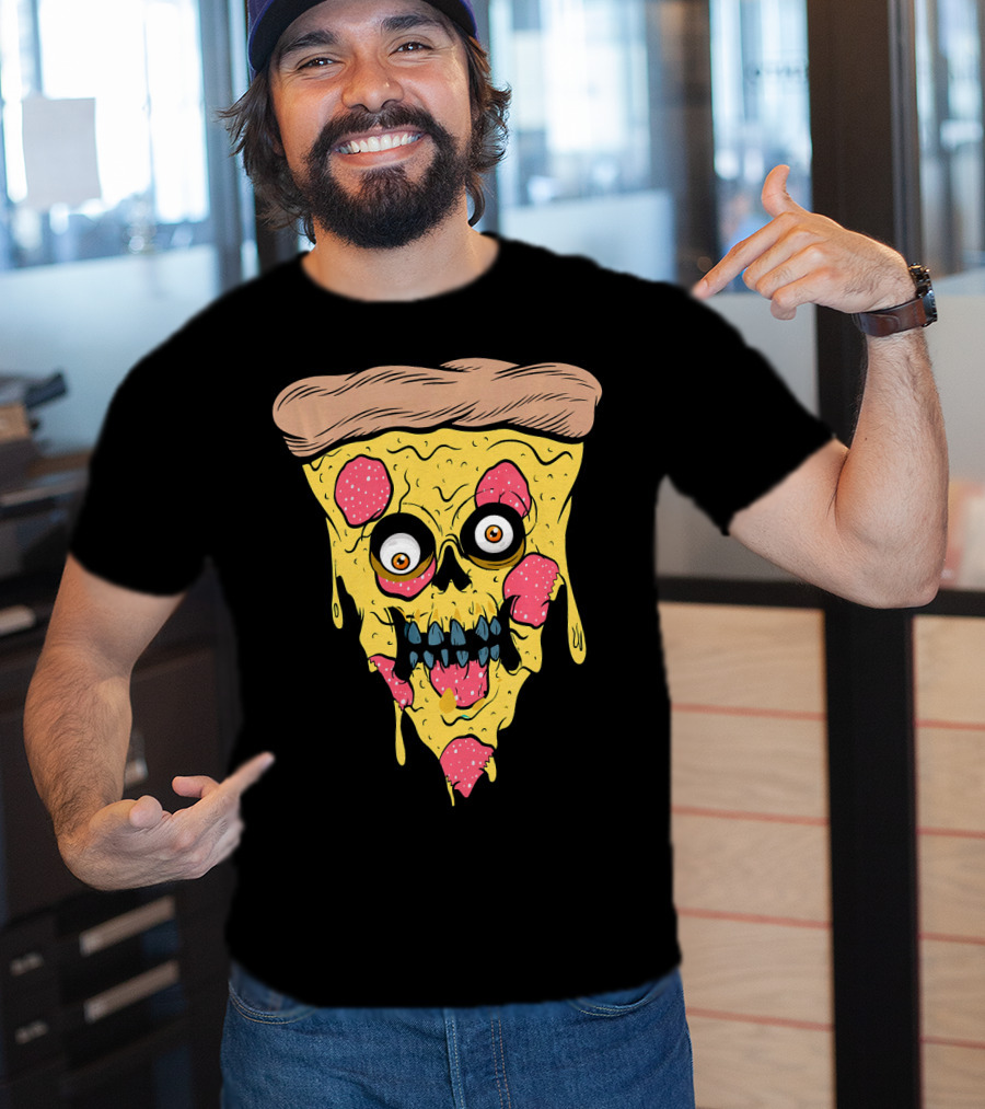 Pizza Zombie Halloween Costume Spooky Slice T-Shirt