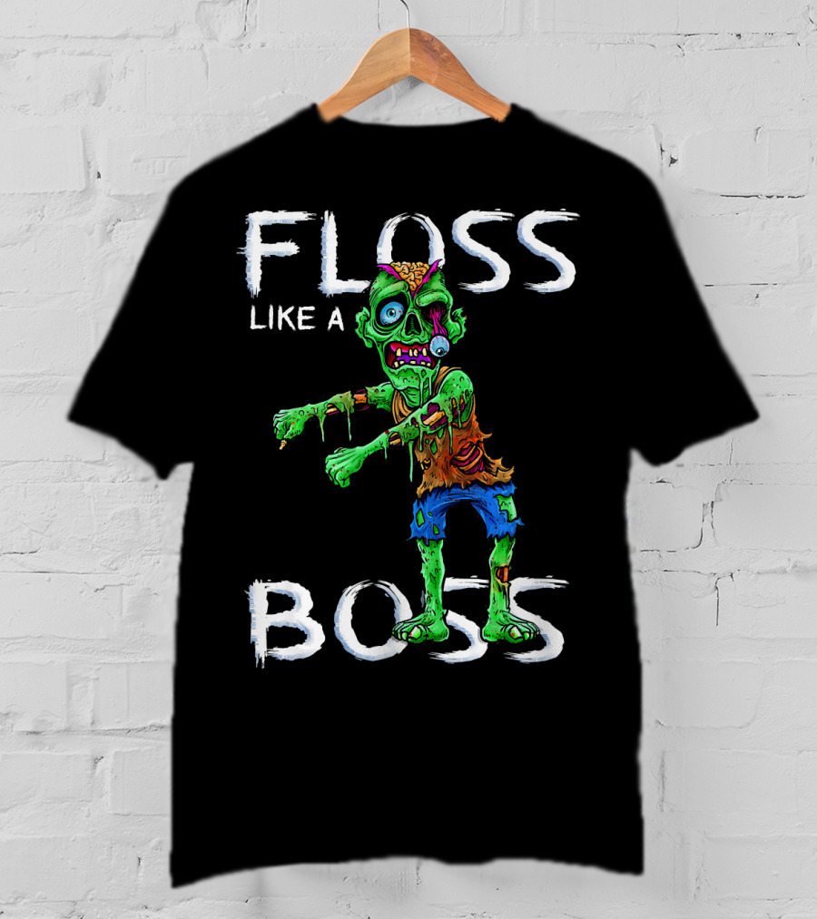 Floss Like A Boss Zombie Halloween T-Shirt
