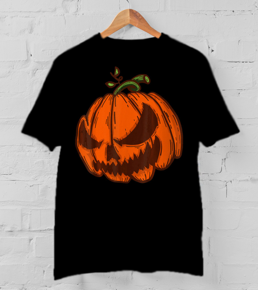 Spooky Halloween Jack O Lantern Pumpkin Face T-Shirt