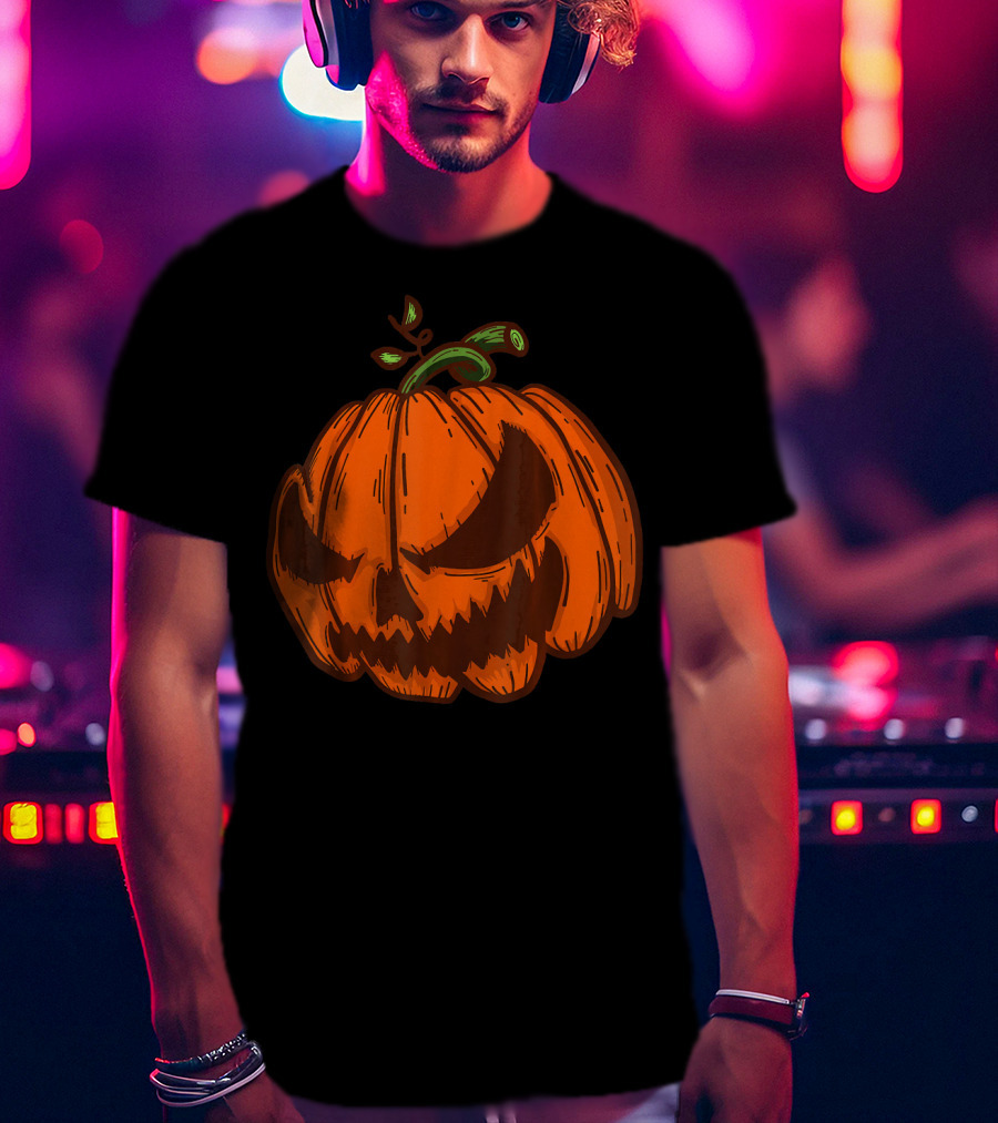 Spooky Halloween Jack O Lantern Pumpkin Face T-Shirt