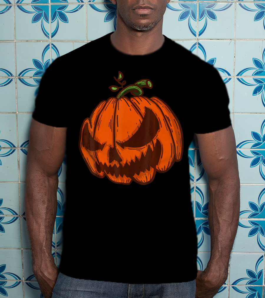 Spooky Halloween Jack O Lantern Pumpkin Face T-Shirt