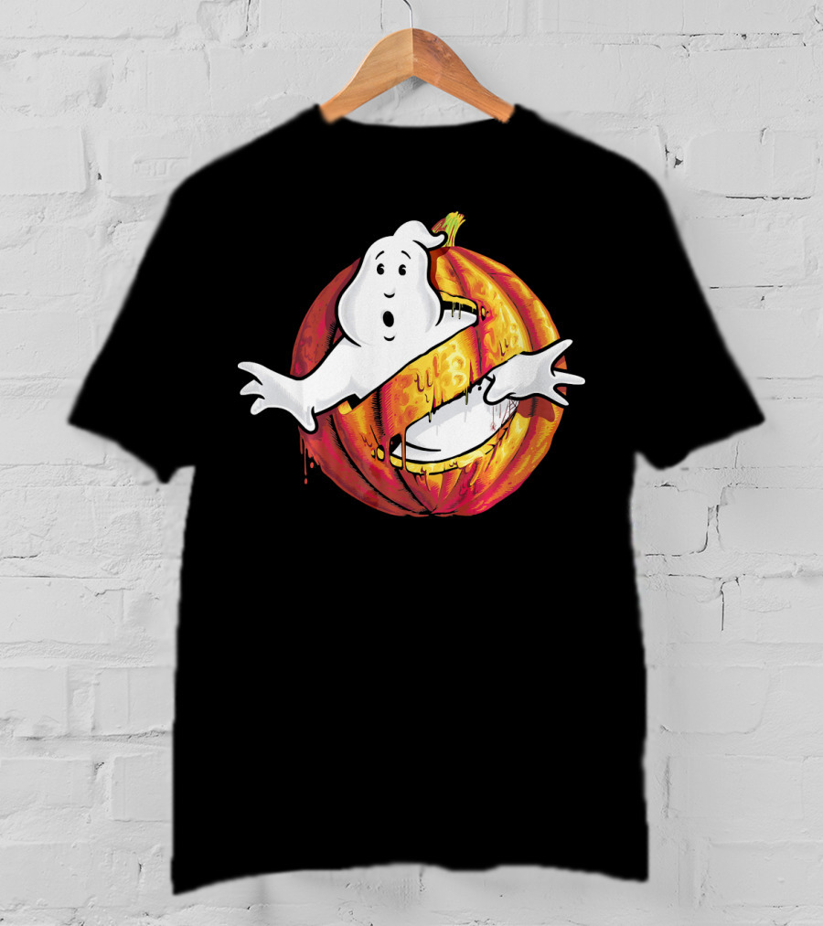 Ghostbusters Classic Logo Halloween Pumpkin Mashup T-Shirt