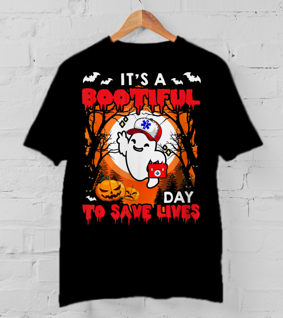 It's A Bootiful Day To Save Lives Halloween Costume Boo T-Shirt