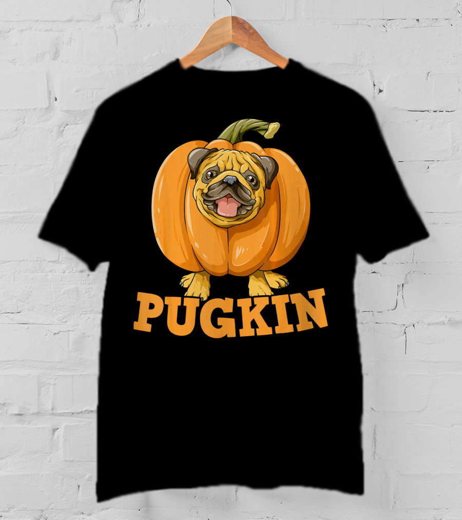 Pugkin Halloween Pug Pumpkin For Pug Lovers T-Shirt