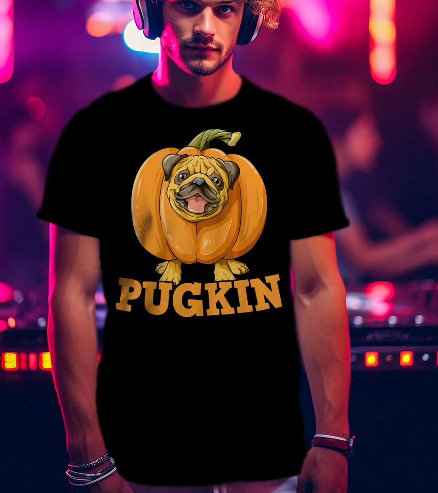 Pugkin Halloween Pug Pumpkin For Pug Lovers T-Shirt