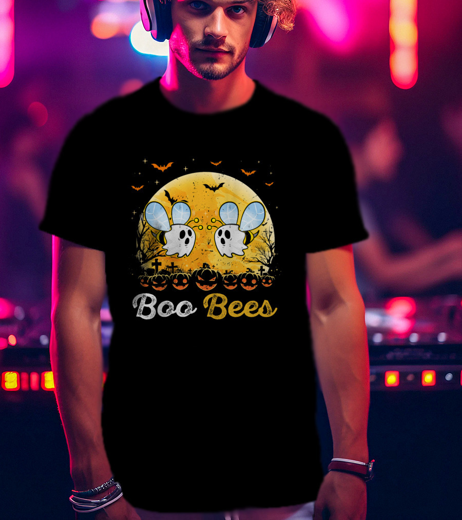 Boo Bees Halloween Moon Pumpkins Bats Crosses T-Shirt