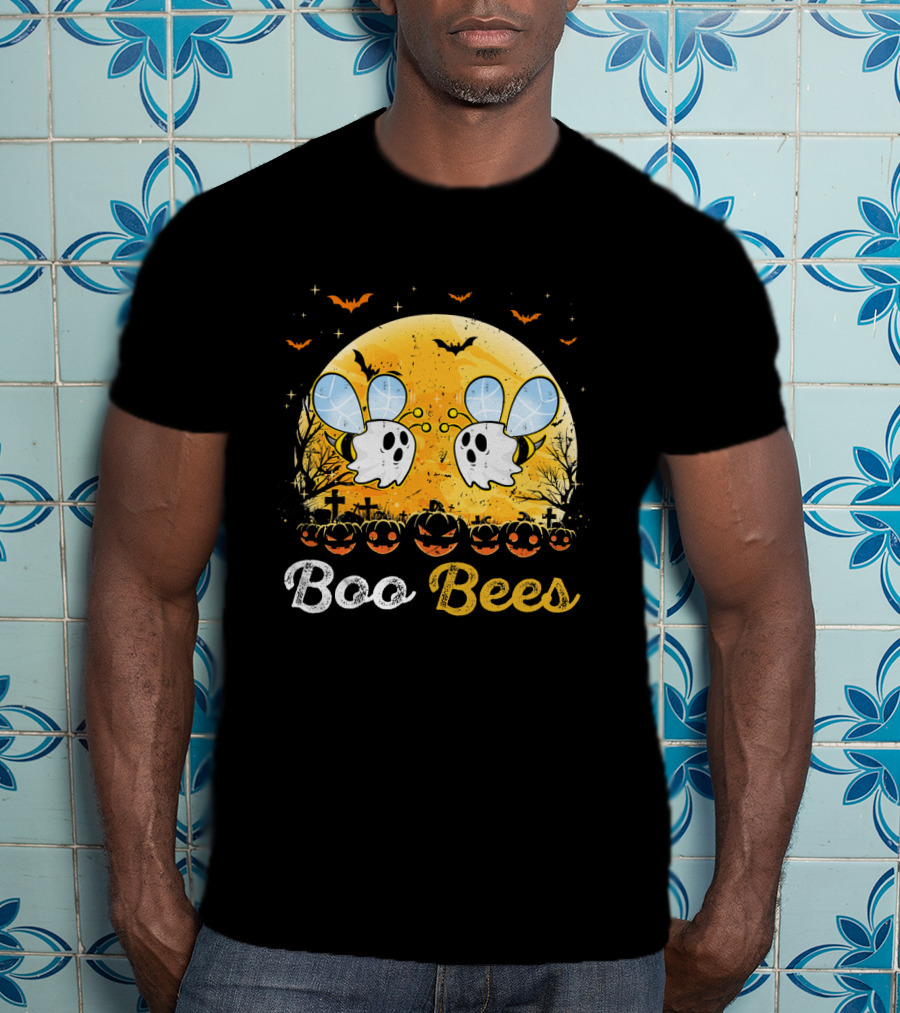 Boo Bees Halloween Moon Pumpkins Bats Crosses T-Shirt