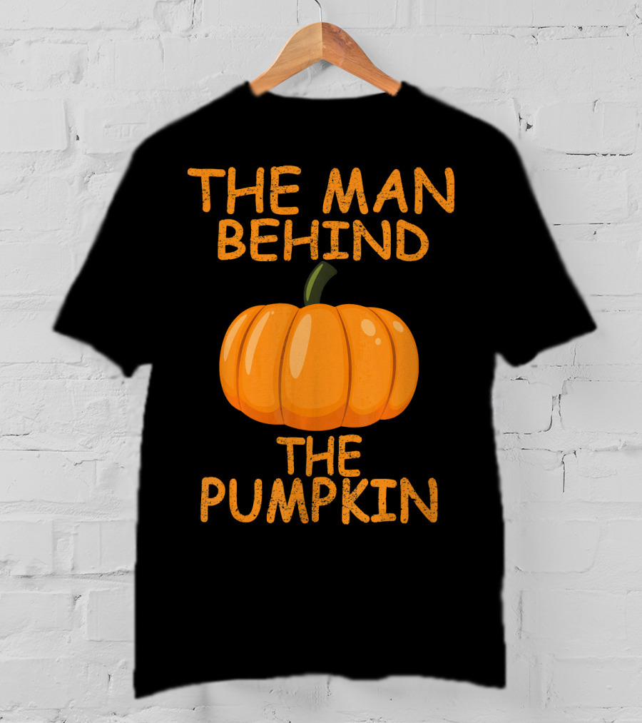 The Man Behind The Pumpkin Funny Halloween Pregnancy T-Shirt
