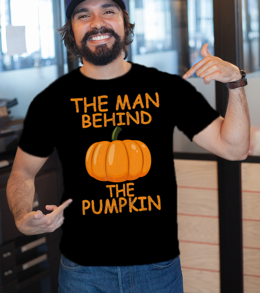 The Man Behind The Pumpkin Funny Halloween Pregnancy T-Shirt