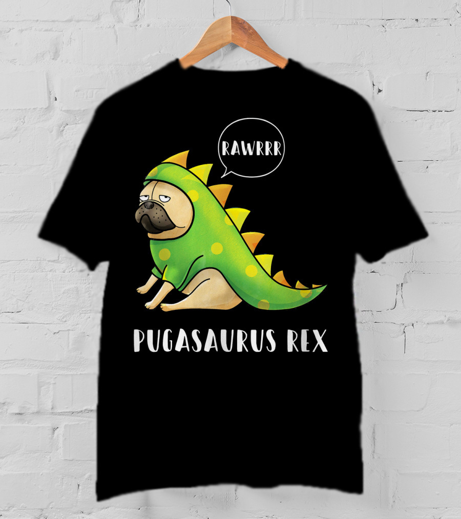 Halloween Pugasaurus Rex Rawrrr Pug T-Shirt