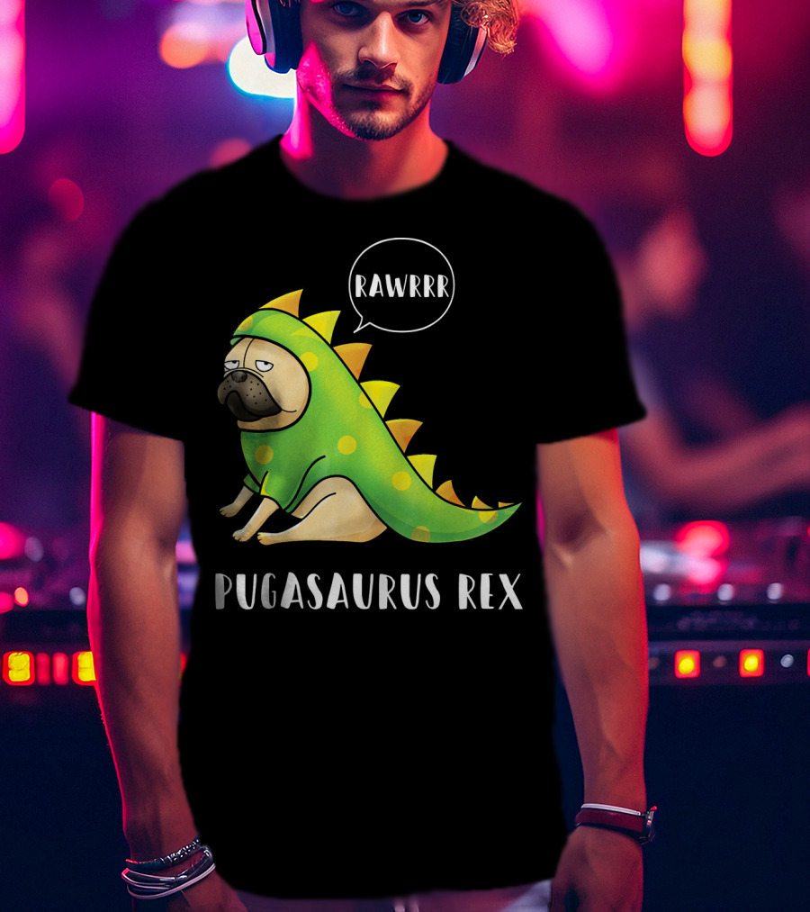 Halloween Pugasaurus Rex Rawrrr Pug T-Shirt