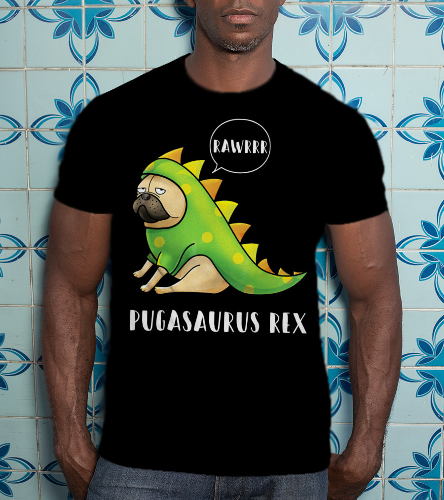 Halloween Pugasaurus Rex Rawrrr Pug T-Shirt