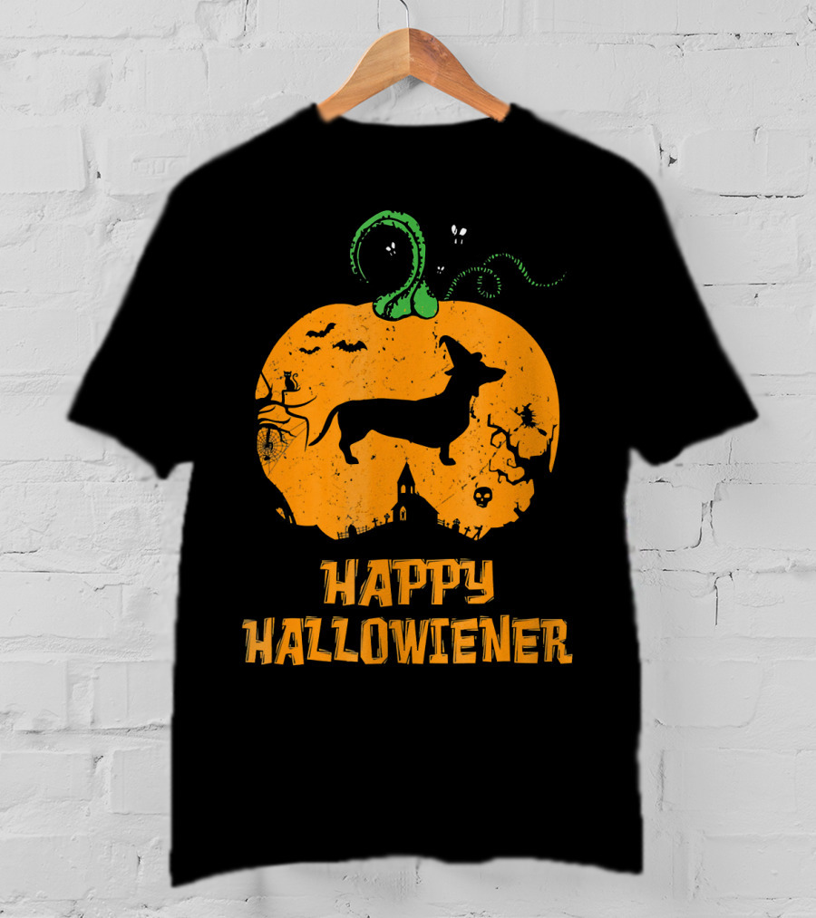 Happy Halloweiner Halloween Dachshund Pumpkin T-Shirt