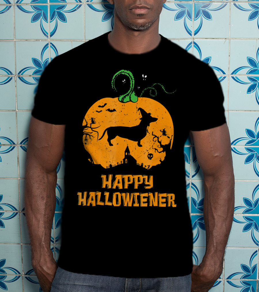 Happy Halloweiner Halloween Dachshund Pumpkin T-Shirt