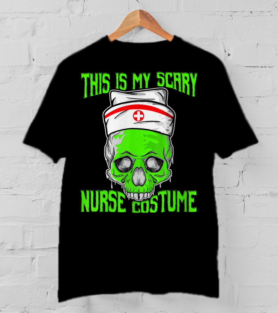 This Is My Scary Green Skeleton Nurse Costume T-Shirt