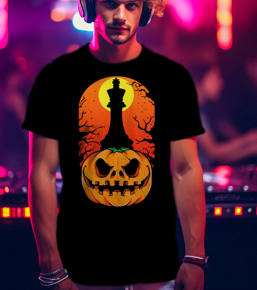 King Pumpkin Chess Moon Halloween Pumpkin King T-Shirt