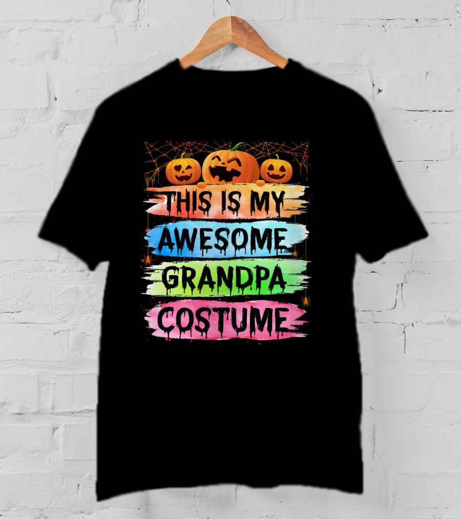 This Is My Awesome Grandpa Costume Halloween Pumpkins T-Shirt