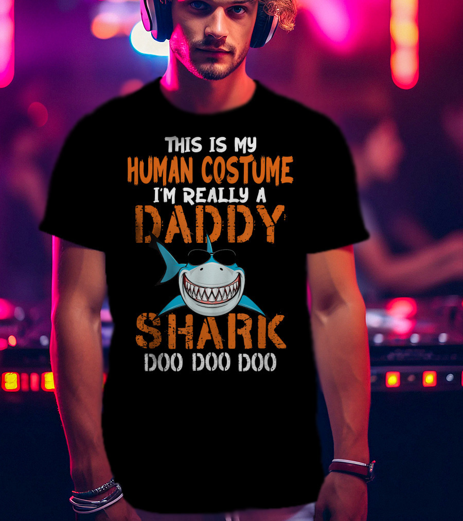 This Is My Human Costume I'm Really A Daddy Shark Doo Doo Doo T-Shirt