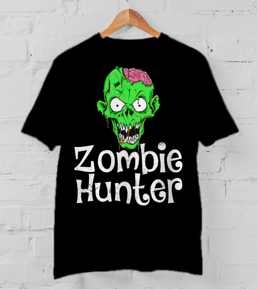 Zombie Hunter Halloween Zombie Head T-Shirt