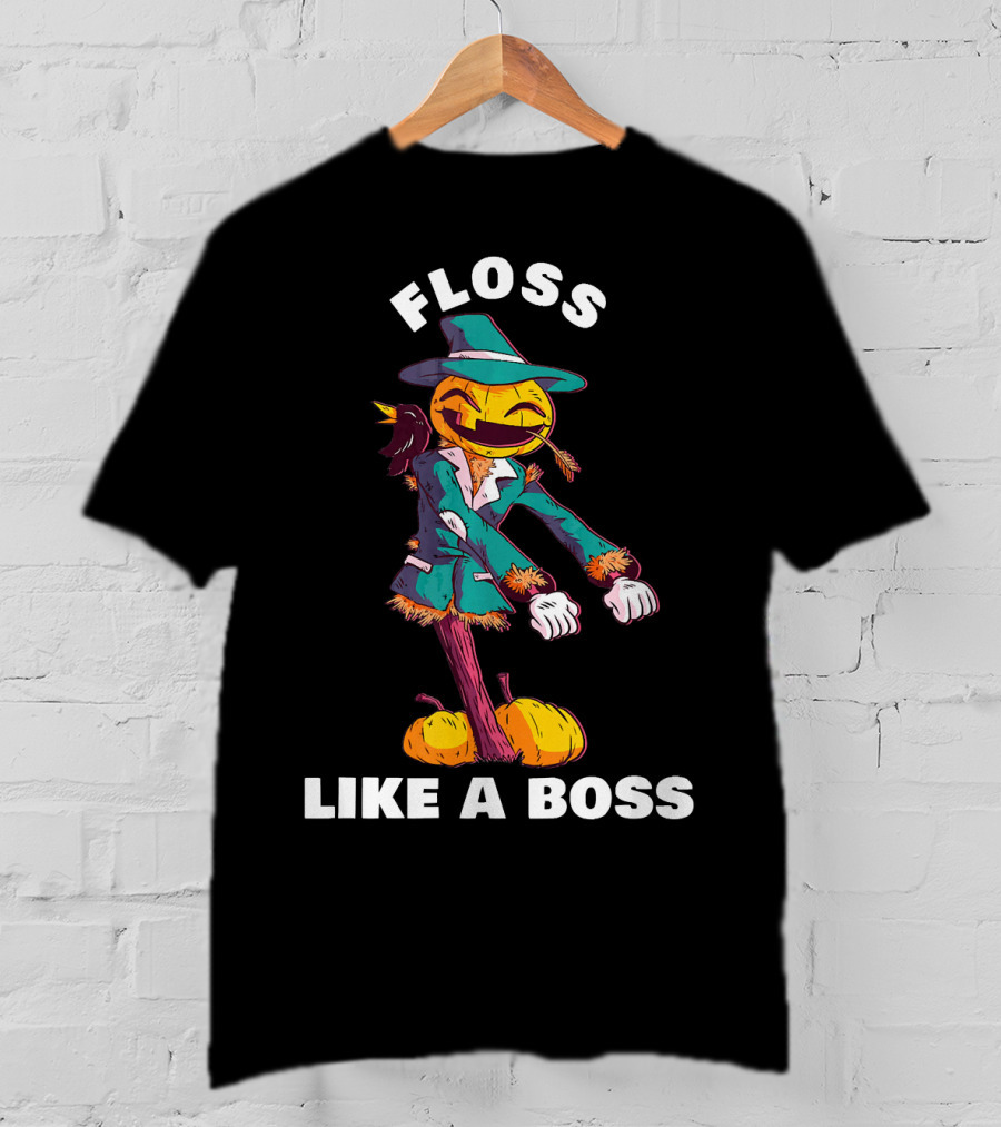 Floss Like A Boss Pumpkin Scarecrow Dance T-Shirt