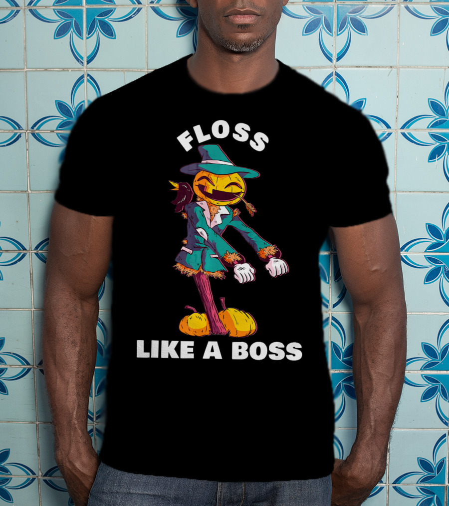 Floss Like A Boss Pumpkin Scarecrow Dance T-Shirt