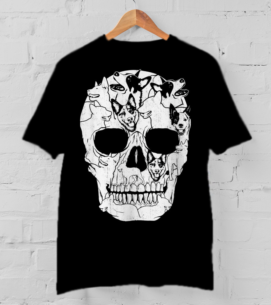 Australian Cattle Dog Skull Halloween Co Canine T-Shirt