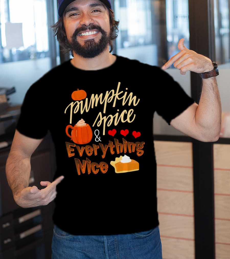 Pumpkin Spice And Everything Nice Hearts Pie Slice T-Shirt