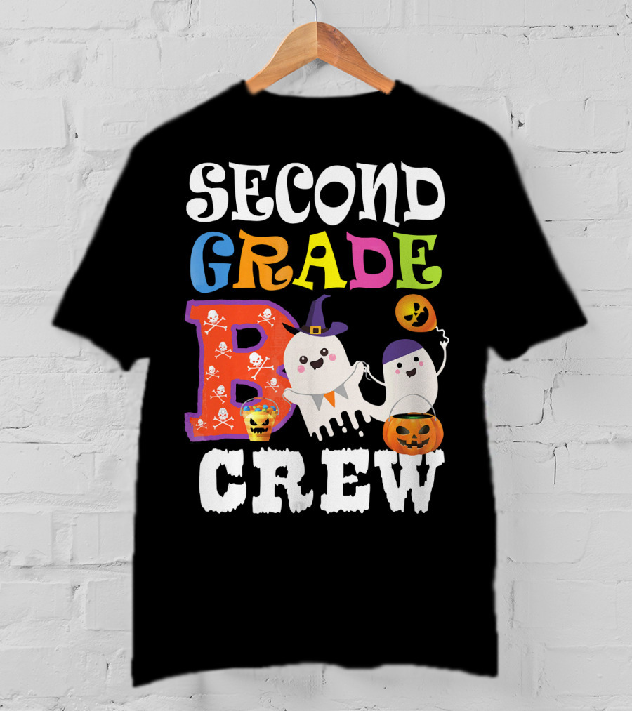 Halloween Second Grade Boo Crew Ghosts And Pumpkins T-Shirt