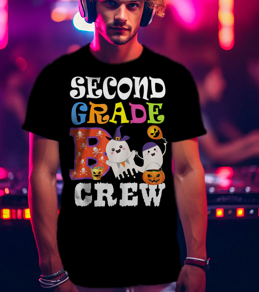 Halloween Second Grade Boo Crew Ghosts And Pumpkins T-Shirt