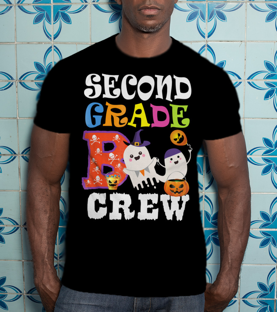 Halloween Second Grade Boo Crew Ghosts And Pumpkins T-Shirt