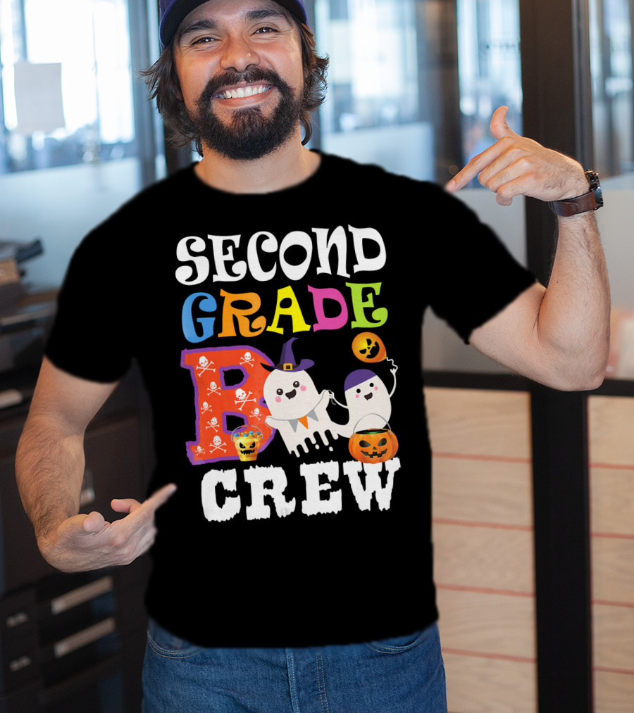 Halloween Second Grade Boo Crew Ghosts And Pumpkins T-Shirt