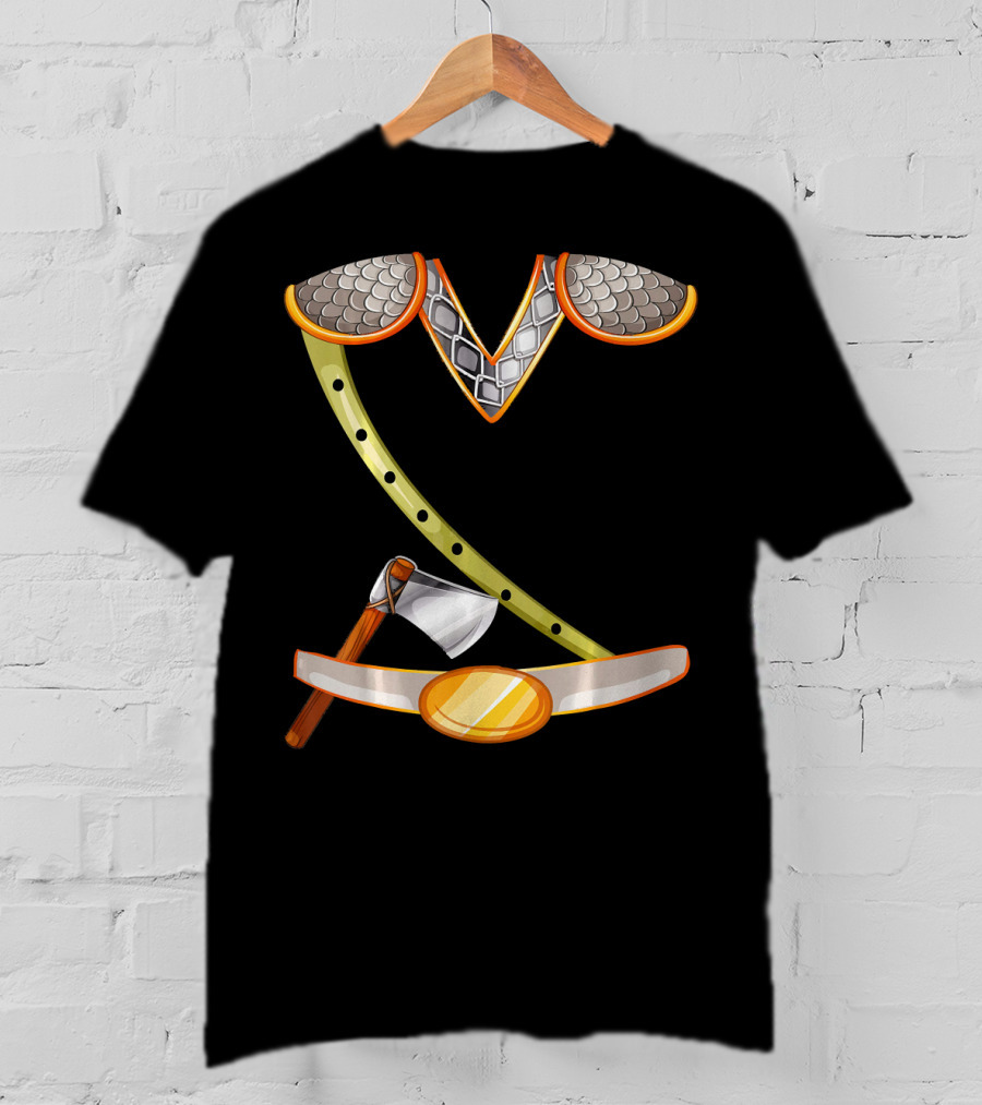 Viking Costume Norse Axe And Armor Halloween Idea T-Shirt