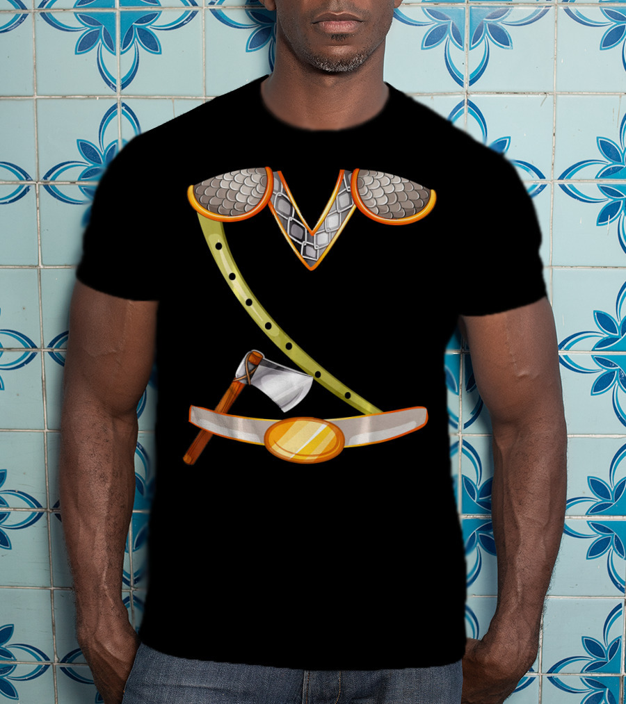Viking Costume Norse Axe And Armor Halloween Idea T-Shirt