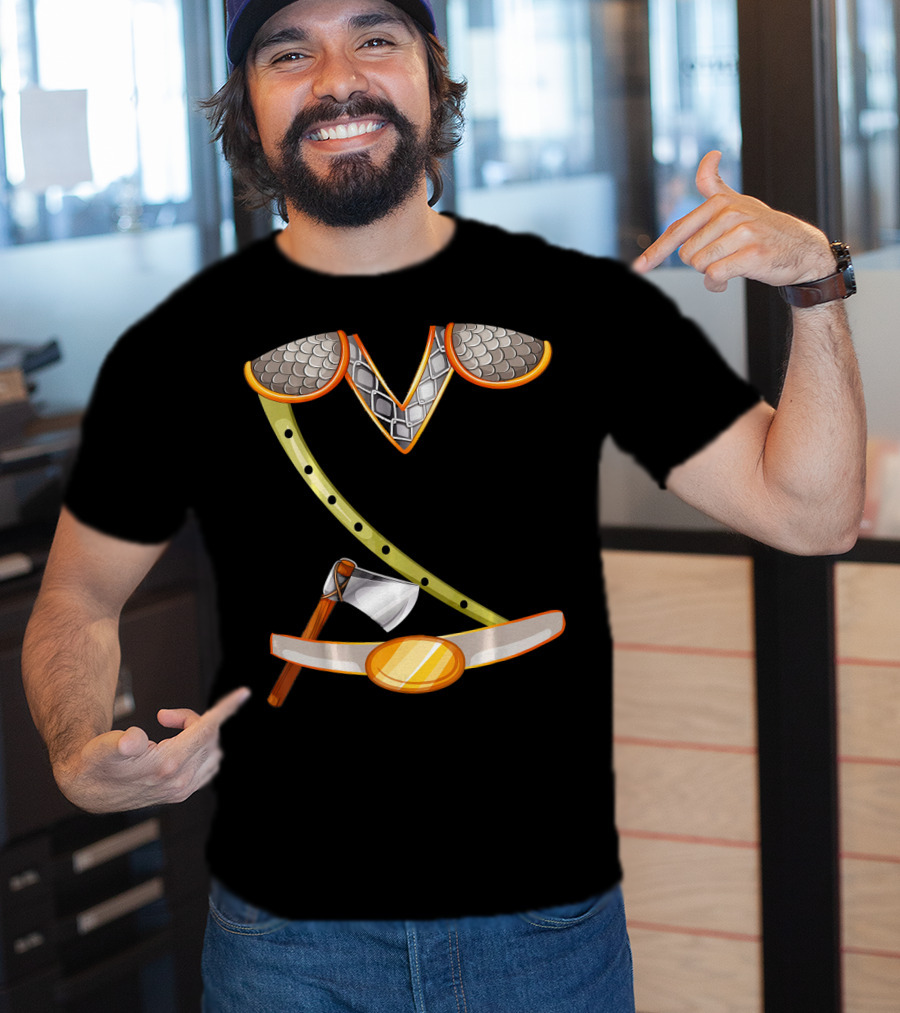 Viking Costume Norse Axe And Armor Halloween Idea T-Shirt
