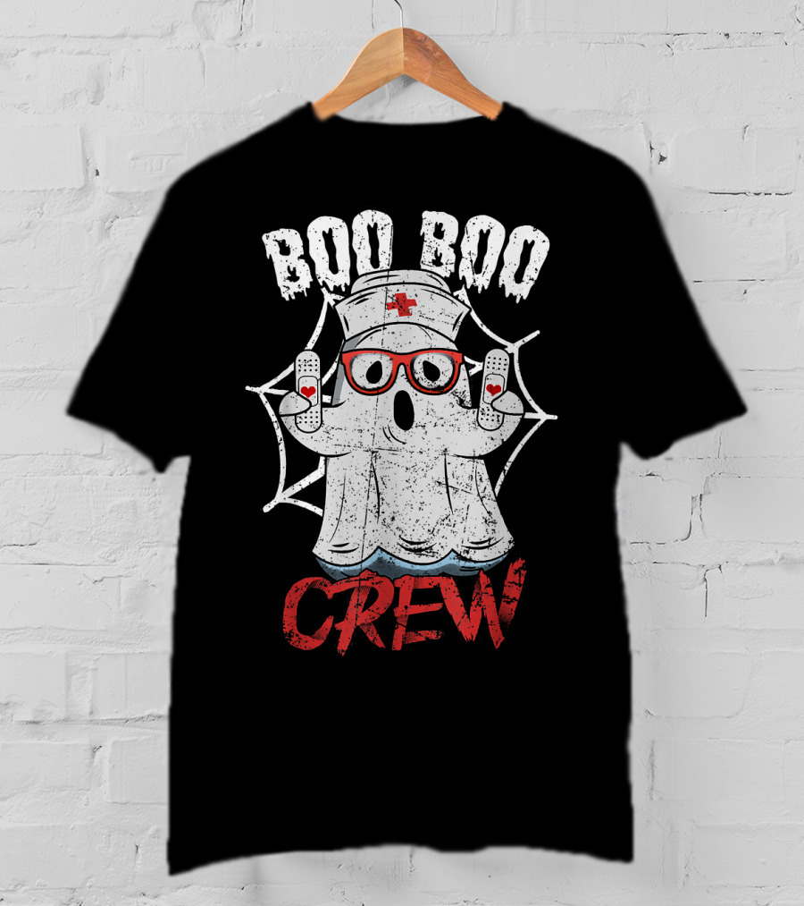 Boo Boo Crew Halloween Costume Nurse Ghost T-Shirt