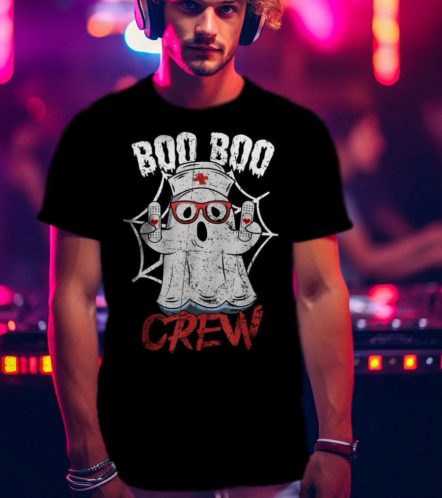 Boo Boo Crew Halloween Costume Nurse Ghost T-Shirt