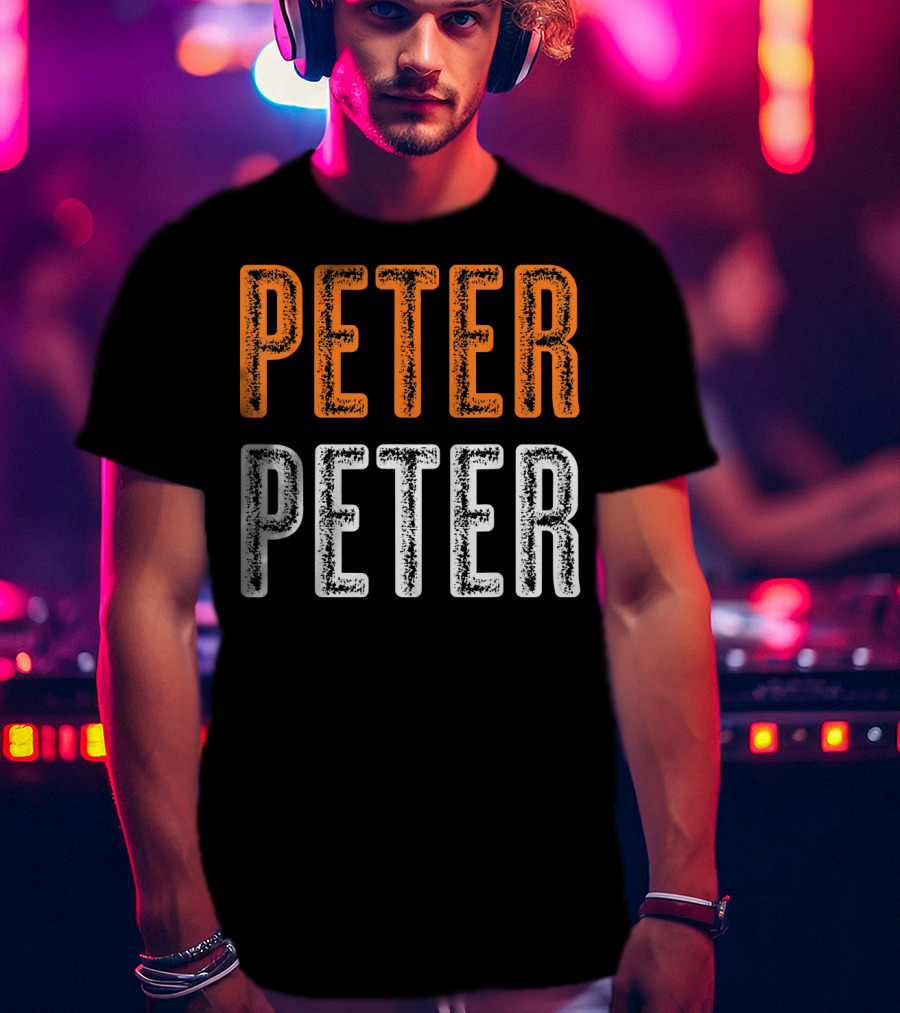 Peter Peter Pumpkin Eater Halloween Style Text Orange White T-Shirt