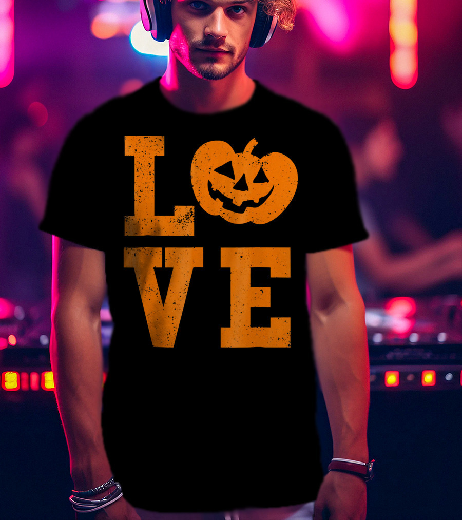 LOVE Halloween Funny Jack O Lantern T-Shirt