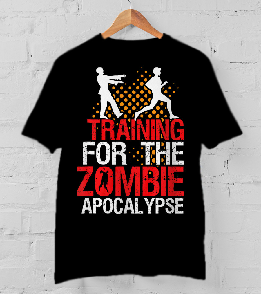 Training For The Zombie Apocalypse Marathon Running Humor T-Shirt