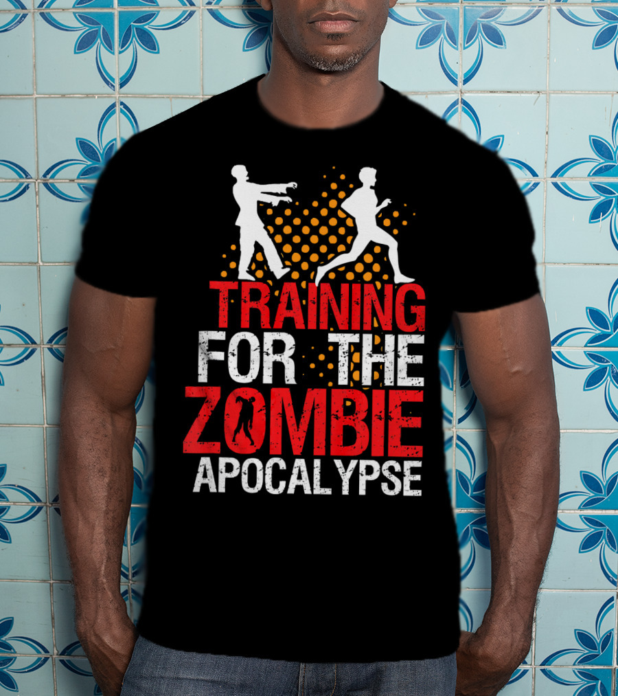 Training For The Zombie Apocalypse Marathon Running Humor T-Shirt