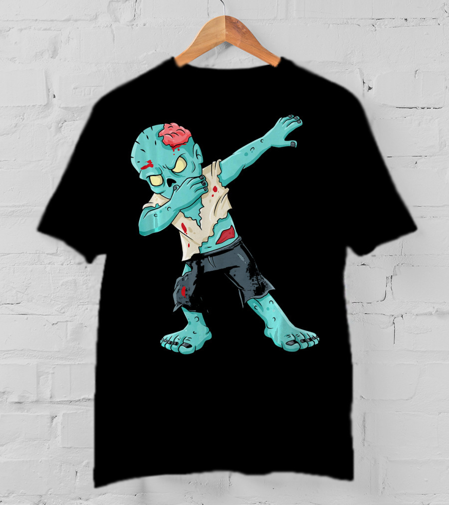 Dabbing Zombie Kid With Exposed Brain T-Shirt