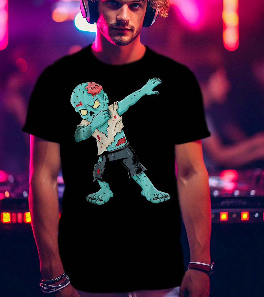 Dabbing Zombie Kid With Exposed Brain T-Shirt