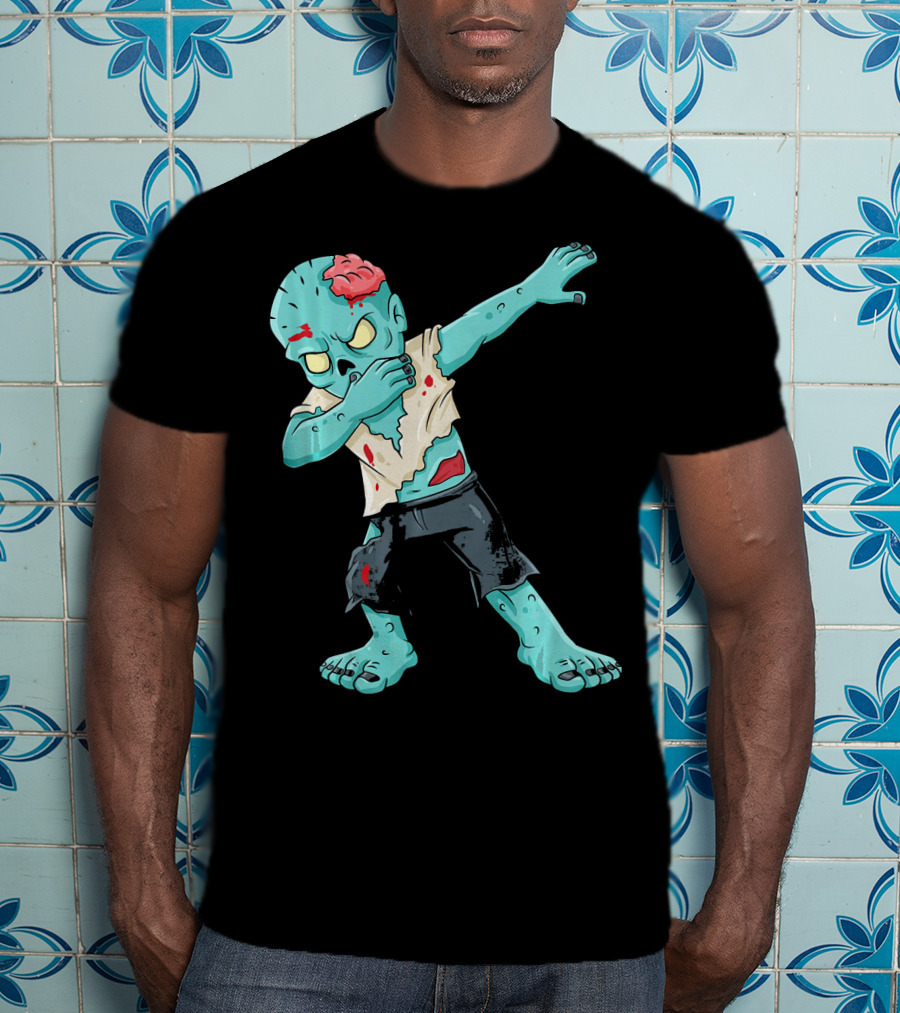 Dabbing Zombie Kid With Exposed Brain T-Shirt
