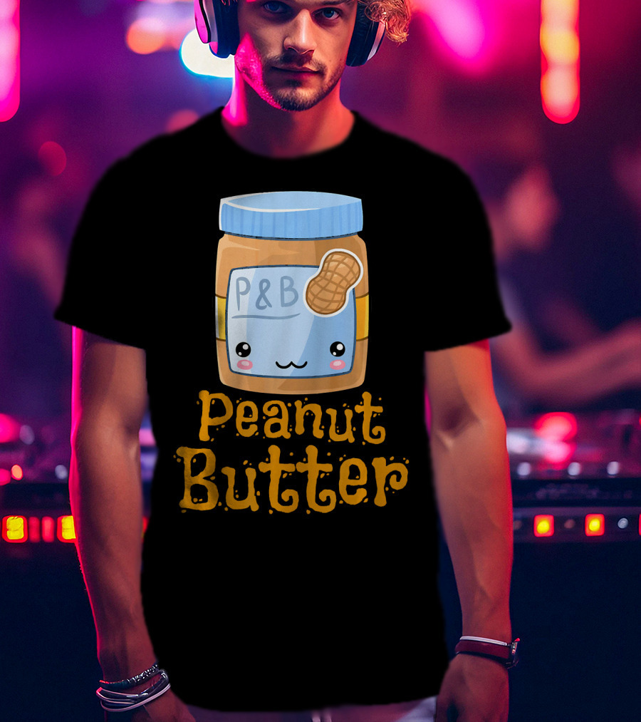 Kawaii Peanut Butter P&B Cute Face Jar T-Shirt