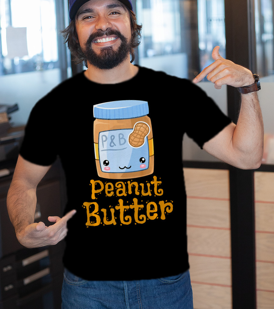 Kawaii Peanut Butter P&B Cute Face Jar T-Shirt