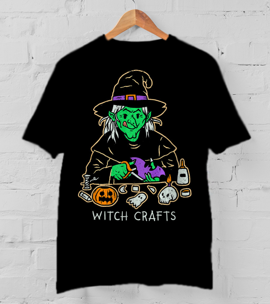 Witch Crafts Halloween Witchcraft With Pumpkins And Spooky Elements T-Shirt