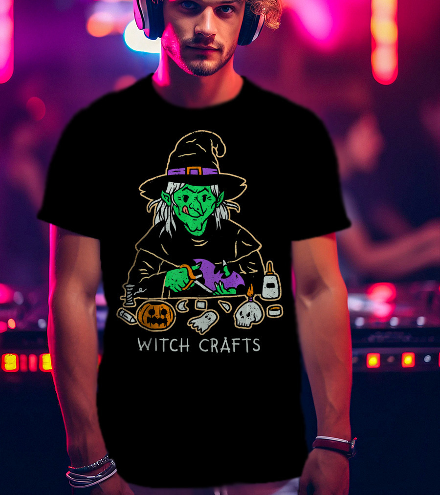 Witch Crafts Halloween Witchcraft With Pumpkins And Spooky Elements T-Shirt