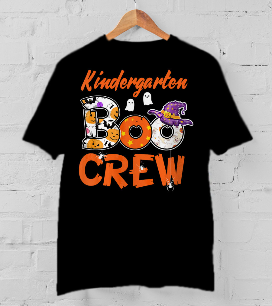 Kindergarten Boo Crew Halloween Party Kids Teacher T-Shirt