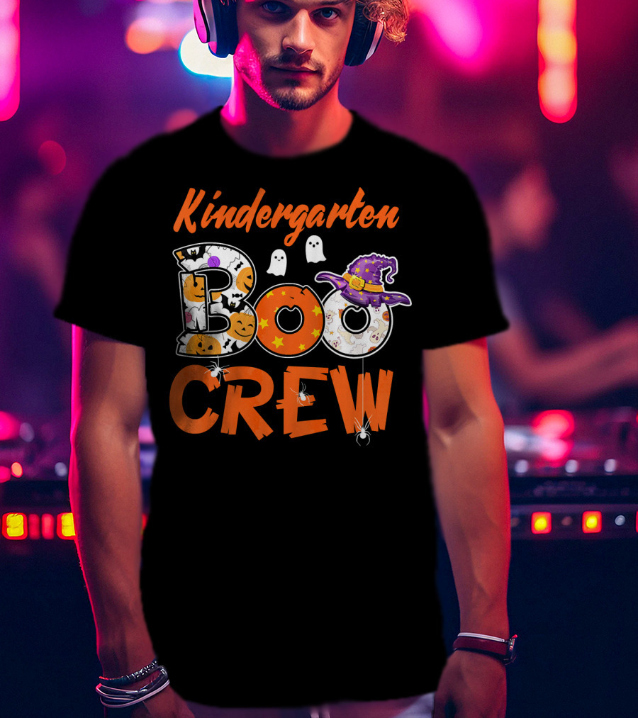 Kindergarten Boo Crew Halloween Party Kids Teacher T-Shirt